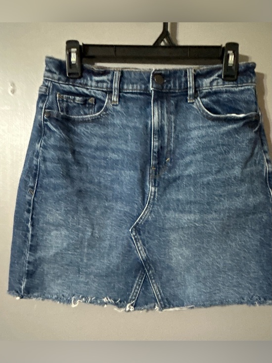 a.n.a Dresses & Skirts - a.n.a Blue Denim Mini Skirt with Raw Hem Size 4